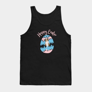 Happy Easter with Blue Merle Australian Shepherd Dog in Egg Tank Top